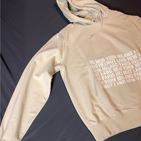 HELMUT LANG Mens PULLOVER HOODY Sweatshirt Paris New York Milan Size Large - Picture 5 of 9